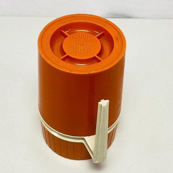 Vintage Thermos 10oz Insulated Hot or Cold Food Cup Orange King Seely Model 7002 - Picture 8 of 11